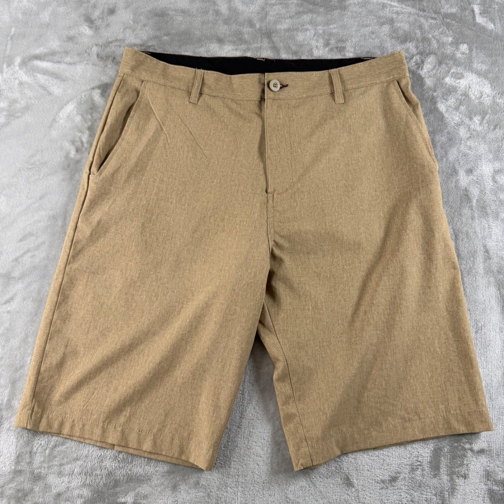 Ron Jon Surf Shop Mens 33 Khaki Hybrid Walk Shorts Stretch Boardshorts XK9820-RO